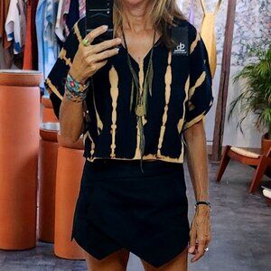 New Mex Designer Shibori Top Organic Cotton and Dye - Incredibly Unique NWT